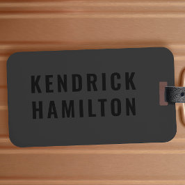 Etiqueta De Bagagem Na moda Trendy Black Out Moderno Minimalista Simpl