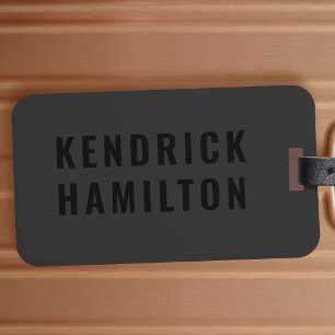 Etiqueta De Bagagem Na moda Trendy Black Out Moderno Minimalista Simpl