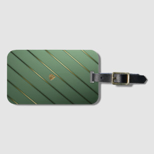 Etiqueta De Bagagem Na moda Verde e Dourado