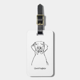 Etiqueta De Bagagem Na moda Weimaraner: Seu Texto, Seu Estilo