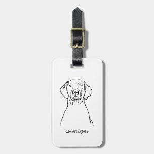 Etiqueta De Bagagem Na moda Weimaraner: Seu Texto, Seu Estilo