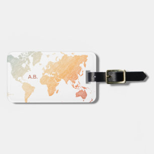 Etiqueta De Bagagem Na moda World Traveler (mais mapa, luz retrógrada)
