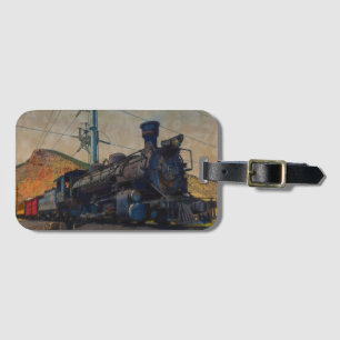 Etiqueta De Bagagem Na via - Comboio A Vintage A Vapor