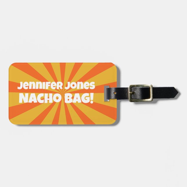 Etiqueta De Bagagem Nacho Bag Engraçado Retro Atenção (Frente Horizontal)