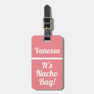 Etiqueta De Bagagem Nacho Bag Funny Pink