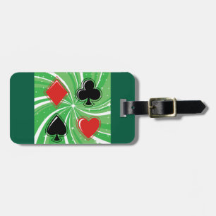 Etiqueta De Bagagem Naipe Retro Vibrante Vermelho e Preto