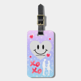 Etiqueta De Bagagem Namorados Vidro Coração Balão Bublegum Casal