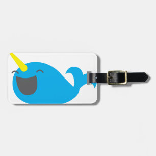 Etiqueta De Bagagem NARWHALE feliz bonito super