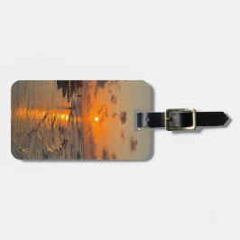 Etiqueta De Bagagem Nascer do sol na costa do Texas, personalizado 