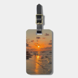 Etiqueta De Bagagem Nascer do sol na costa do Texas, personalizado 