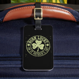 Etiqueta De Bagagem Nascer Sortudo No Aniversário Irlandês Do Dia de S