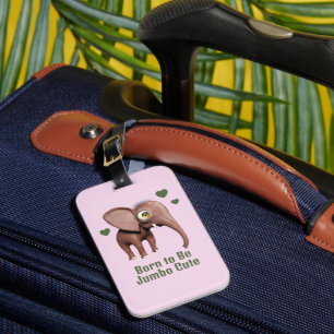 Etiqueta De Bagagem Nascido para Ser Bebê Elefante Enorme Fofo Persona