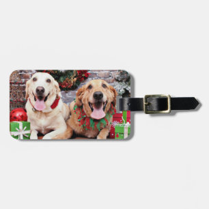 Etiqueta De Bagagem Natal - aliado de Labrador - golden retriever