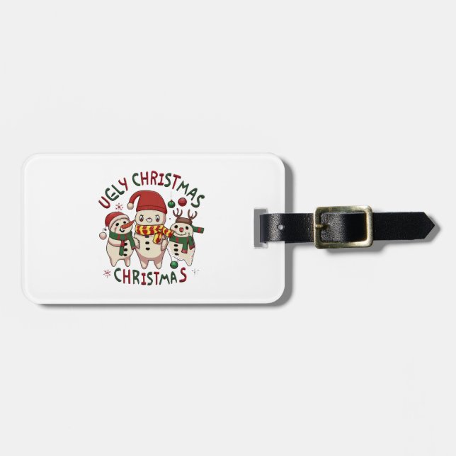 Etiqueta De Bagagem Natal branco ;NATAL FEIO (Frente Horizontal)