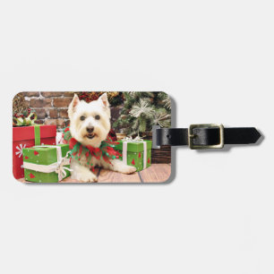 Etiqueta De Bagagem Natal - montanhas ocidentais Terrier - Abby