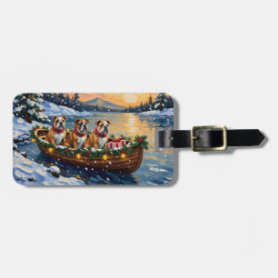 Etiqueta De Bagagem Natal no Barco do Bulldog