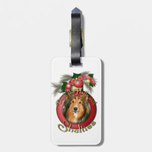 Etiqueta De Bagagem Natal - plataforma os salões - Shelties
