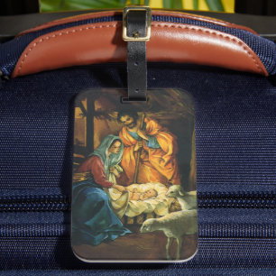 Etiqueta De Bagagem Natividade dos natais vintages, Jesus dos Bebês em