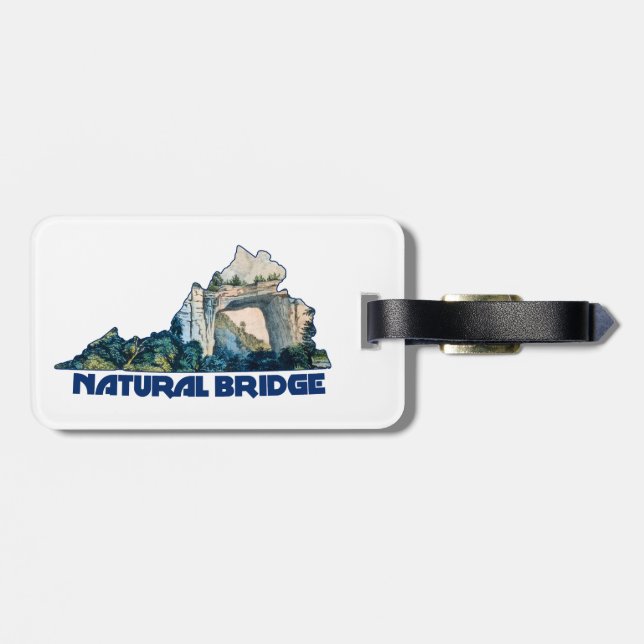 Etiqueta De Bagagem Natural Bridge Virginia State Map (Traseira Horizontal)