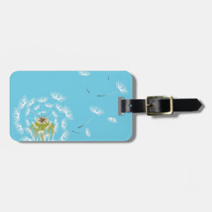 Etiqueta De Bagagem Natureza floral do dandelion azul