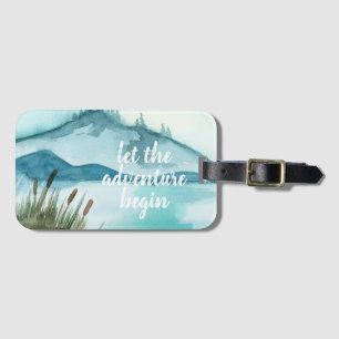 Etiqueta De Bagagem Natureza Moderna Da Aquarela O Vamos Da Aventura C