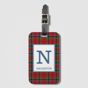 Etiqueta De Bagagem Naughton Tartan Red Xadrez Patterno