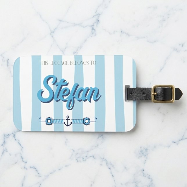Etiqueta De Bagagem Náutico (Set sail with personalized style.)