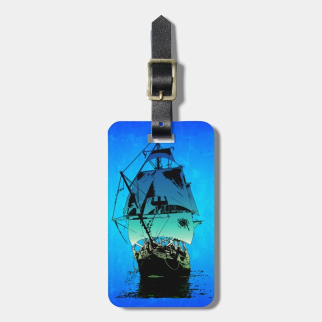 Etiqueta De Bagagem Navio clássico (Frente Vertical)
