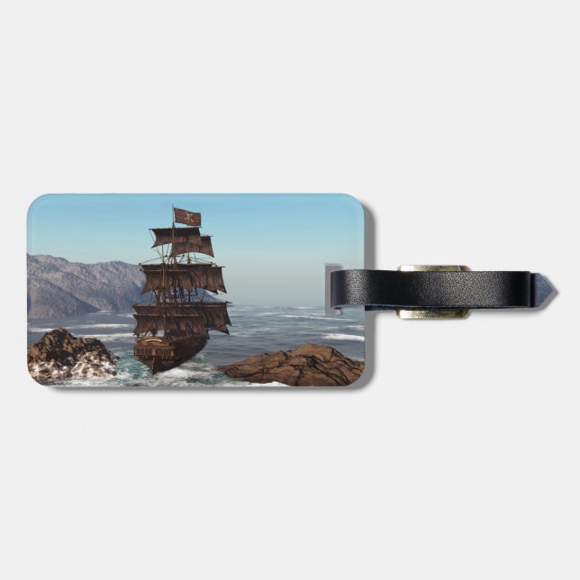 Etiqueta De Bagagem Navio pirata (Traseira Horizontal)