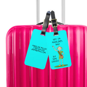 Etiqueta De Bagagem Neon BLUE Girl Scout JUNIOR  Personalizado