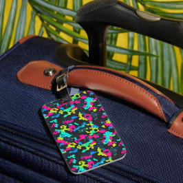 Etiqueta De Bagagem Neon Camouflage Pattern