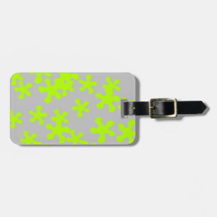 Etiqueta De Bagagem neon green slime cinzas divertidas crianças