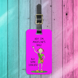 Etiqueta De Bagagem Neon HOT PINK Girl Scout JUNIOR | Personalizado