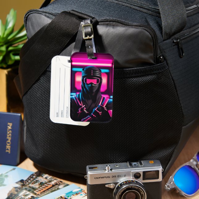 Etiqueta De Bagagem neon ninja (Frente e Verso)