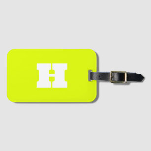 Etiqueta De Bagagem Neon Yellow Trendy Viagem Bright