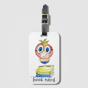 Etiqueta De Bagagem Nerd de Livro Branco