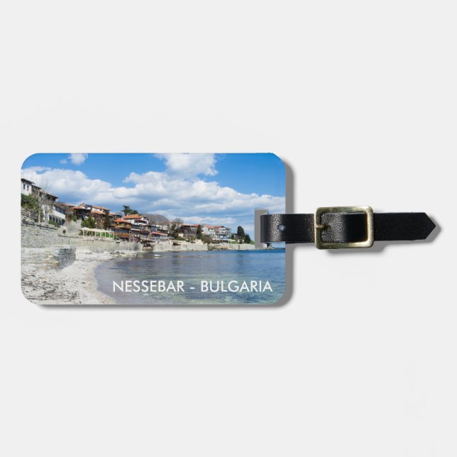 Etiqueta De Bagagem Nessebar. Bulgária (Frente Horizontal)