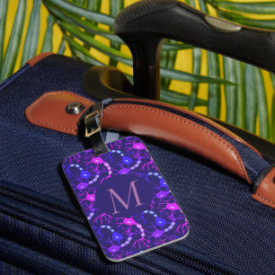 Etiqueta De Bagagem Neurônios Conectados Neon Roxo