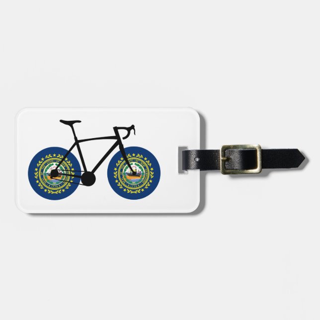 Etiqueta De Bagagem New Hampshire Flag Cycling (Frente Horizontal)