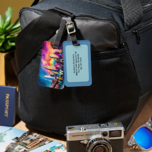 Etiqueta De Bagagem New York Skyline Abstrato Art