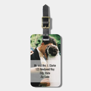 Etiqueta De Bagagem Newlyweds que Wedding Tag personalizados foto da