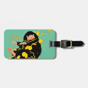 Etiqueta De Bagagem Niffler Flutuando Com Dourado