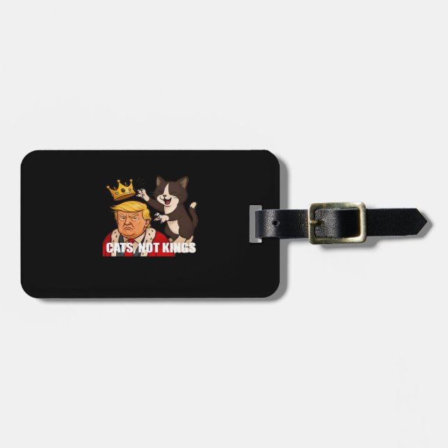 Etiqueta De Bagagem No Kings Anti Cats Funny Classic Style (Frente Horizontal)