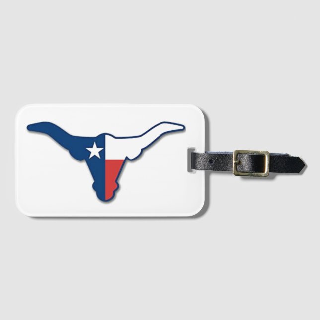 Etiqueta de bagagem no Texas longhorn (Frente Horizontal)