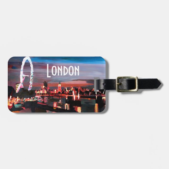Etiqueta De Bagagem Noite do olho de Londres (Frente Horizontal)