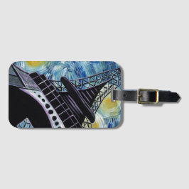 Etiqueta De Bagagem Noite estrelado no Tag do saco de Paris