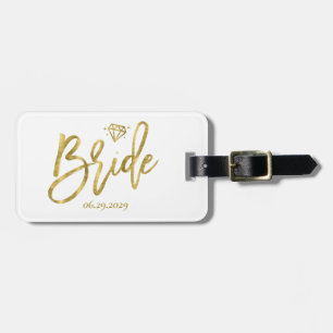 Etiqueta De Bagagem Noiva com Branco Diamond