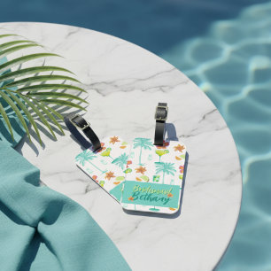 Etiqueta De Bagagem Noiva Tropical Véu Margarita