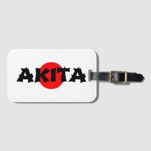 Etiqueta De Bagagem nome akita na bandeira