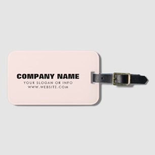 Etiqueta De Bagagem Nome da empresa   Rosa Limpo Simples Minimalista